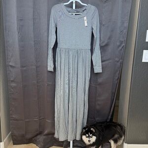 ANTHROPOLOGIE MAXI DRESS BLACK AND WHITE STRIPE.